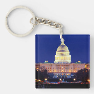 Washington DC United States Capitol at Dusk Key Ring