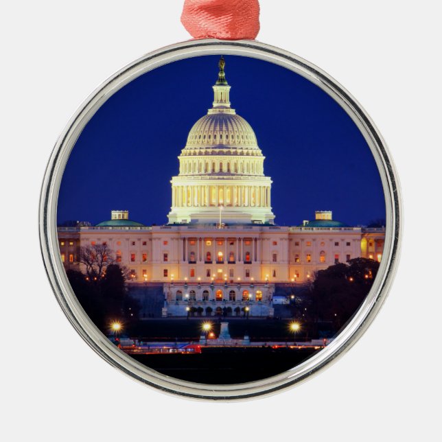 Washington DC United States Capitol at Dusk Metal Ornament (Front)
