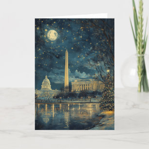 Washington DC US Capitol Building Christmas Tree Holiday Card