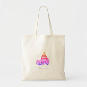 Washington DC USA Capitol Sketch Tote Bag