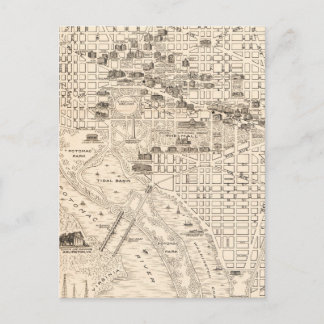 Washington DC Vintage Map Postcard