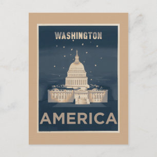 Washington DC Vintage Travel  Poster Postcard