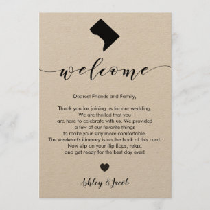 Washington DC Wedding Welcome Letter & Itinerary Program