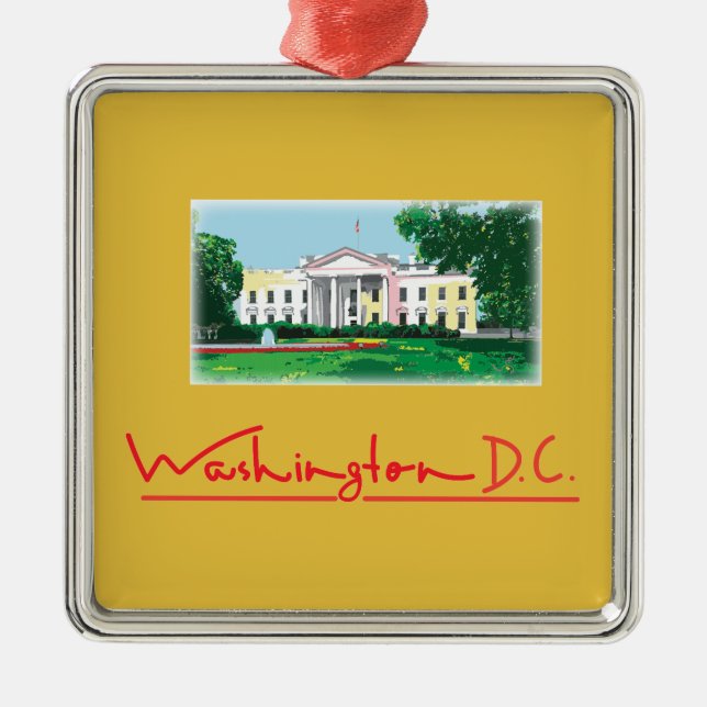 Washington DC - White House Christmas Metal Ornament (Front)