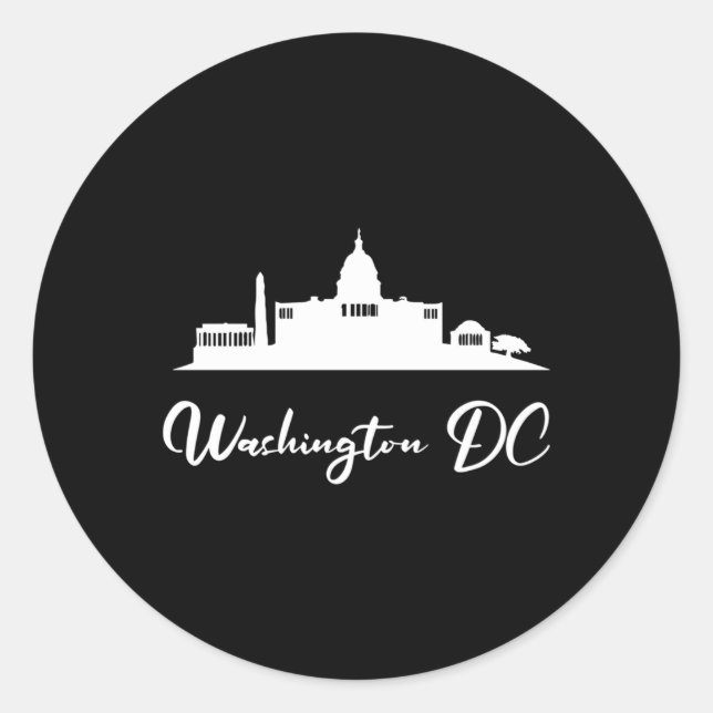 Washington Dc White House Classic Round Sticker (Front)