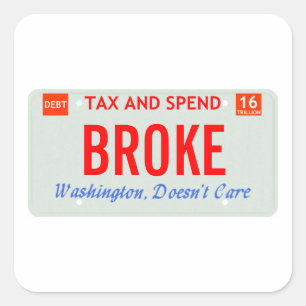 Washington Doesn't Care Square Sticker
