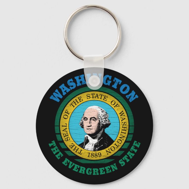 WASHINGTON EVERGREEN STATE FLAG KEY RING (Front)