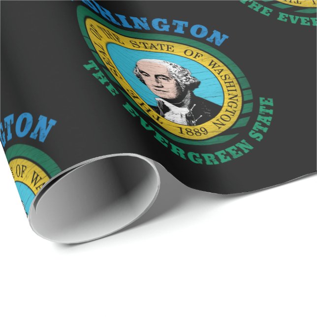 WASHINGTON EVERGREEN STATE FLAG WRAPPING PAPER (Roll Corner)