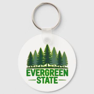 Washington Evergreen State Forest Nature Aesthetic Key Ring