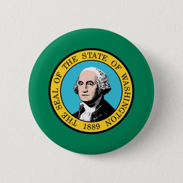 Washington Flag 6 Cm Round Badge (Front)