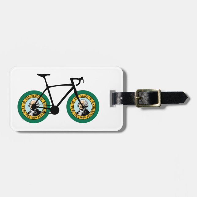 Washington Flag Cycling Luggage Tag (Front Horizontal)