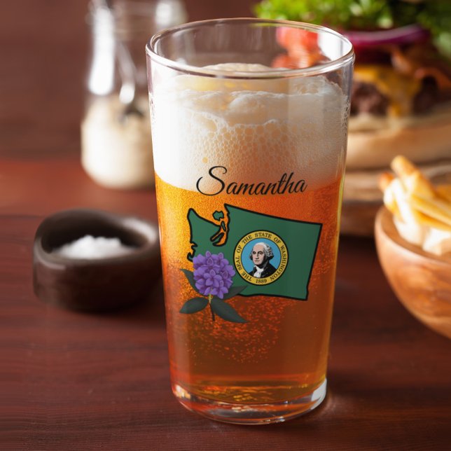 Washington Flag & Flower Pacific Rhododendron Glass (Creator Uploaded)