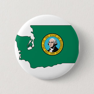 Washington Flag Map 6 Cm Round Badge
