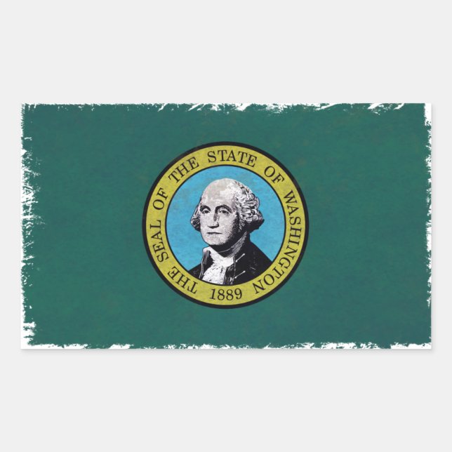 Washington Flag Rectangular Sticker (Front)