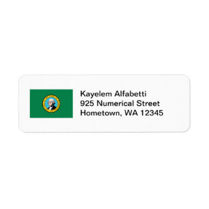 Washington Flag Return Address Label