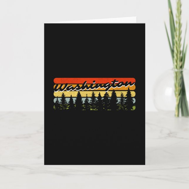 Washington Forest Sunset Trees Cabin Theme Souveni Card (Front)