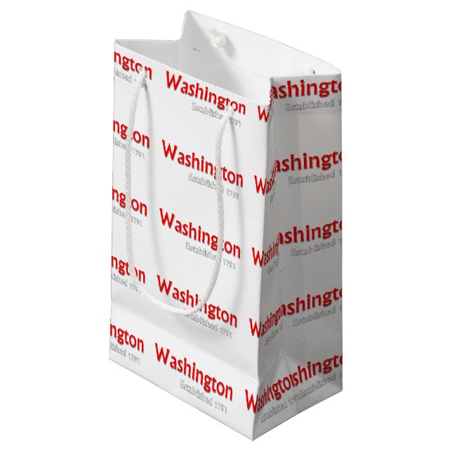Washington Gift Bag, Small Glossy Bag (Front Angled)