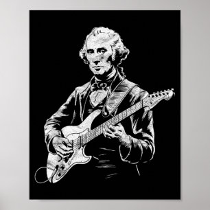 Washington Guitar July 4th Founding Father Music Poster