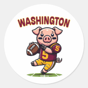 Washington Hog Football Classic Round Sticker