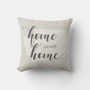 Washington - Home Sweet Home burlap-look Cushion
