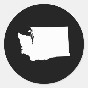 Washington in White and Black Classic Round Sticker