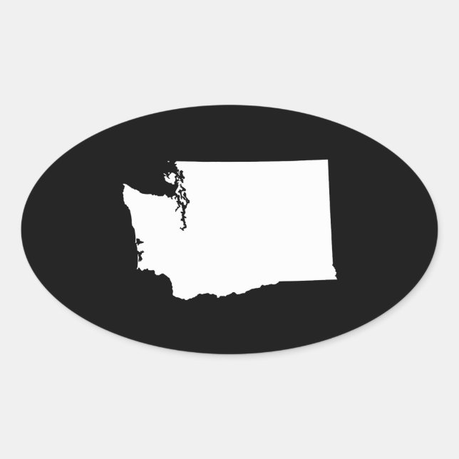 Washington in White and Black Oval Sticker (Front)