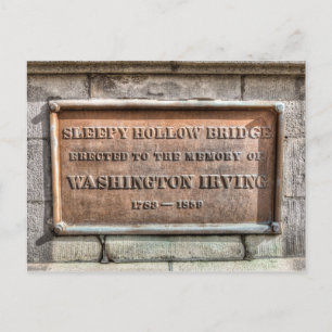 Washington Irving Memorial Plaque Postcard