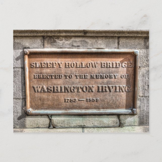 Washington Irving Memorial Plaque Postcard (Front)