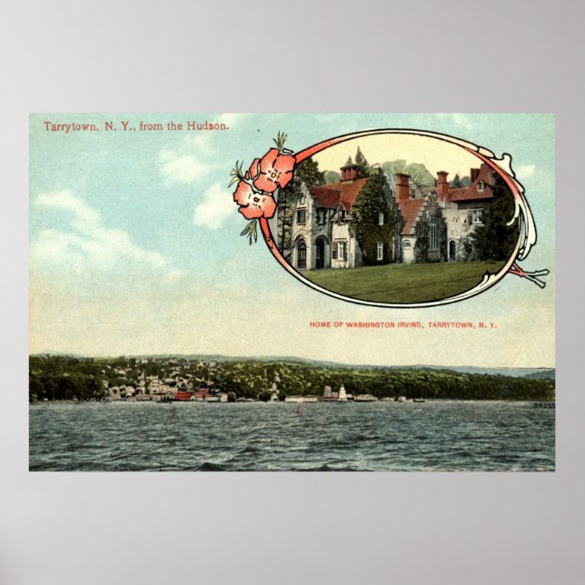 Washington Irving, Tarrytown, NY Vintage c1915 Poster (Front)