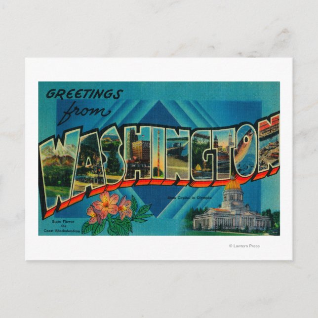 Washington - Large Letter Scenes 2 Postcard (Front)