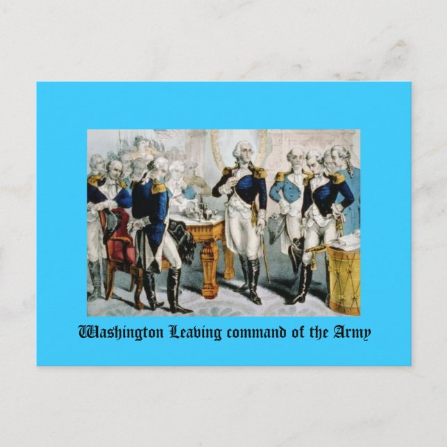 Washington Leaving command of the Army Postcard (Front)