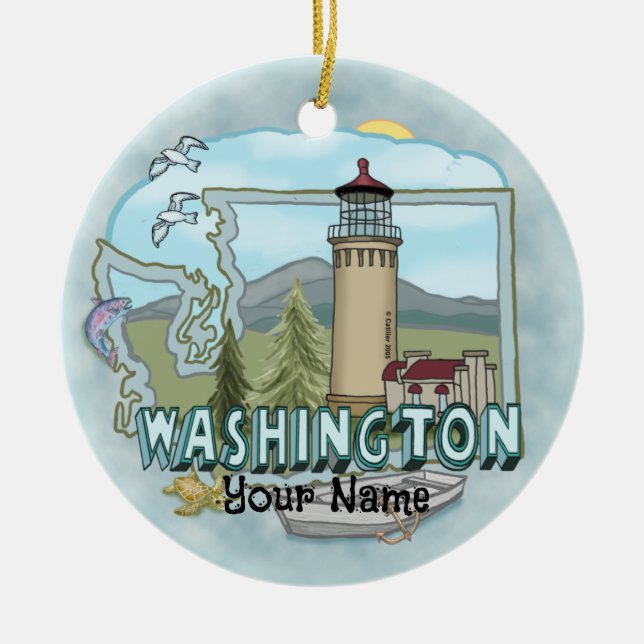 Washington Lighthouse Ornament (Front)