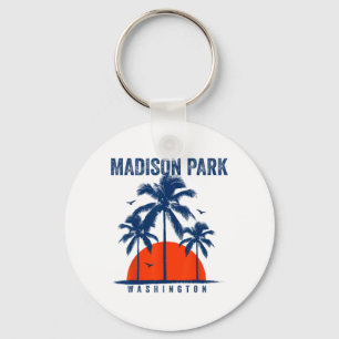 Washington Madison Park Ocean Surfing Surfboarding Key Ring