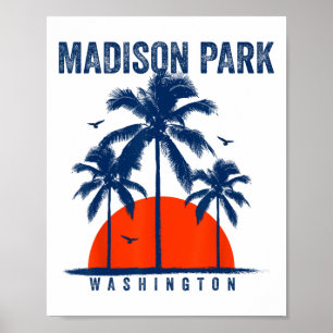 Washington Madison Park Ocean Surfing Surfboarding Poster