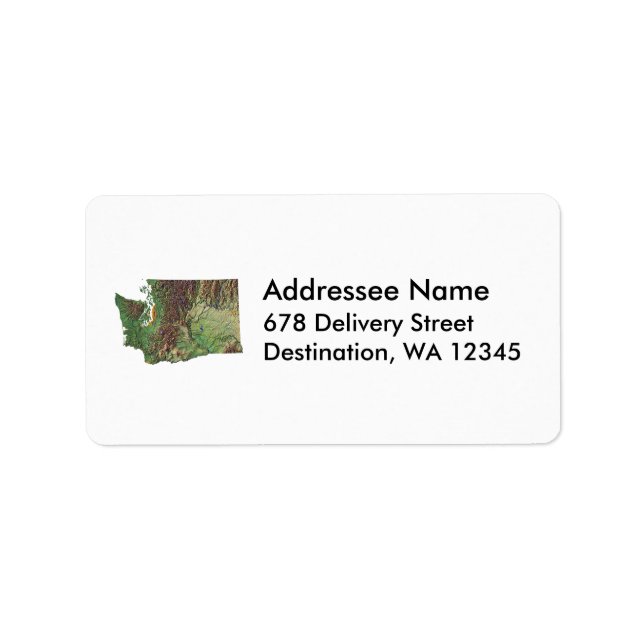 Washington Map Address Label (Front)