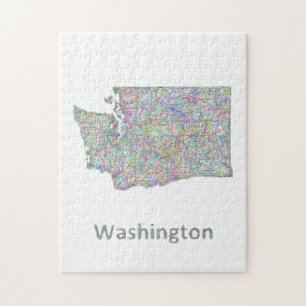 Washington map jigsaw puzzle