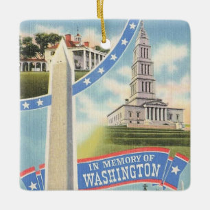 Washington Memory Tribute Ceramic Ornament