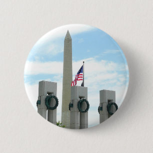 Washington Monument and WWII Memorial in DC 6 Cm Round Badge