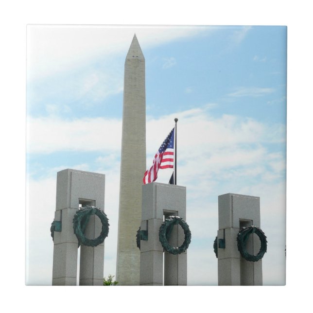 Washington Monument and WWII Memorial in DC Ceramic Tile (Front)