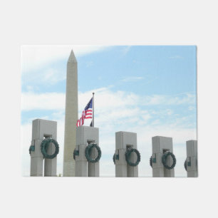 Washington Monument and WWII Memorial in DC Doormat
