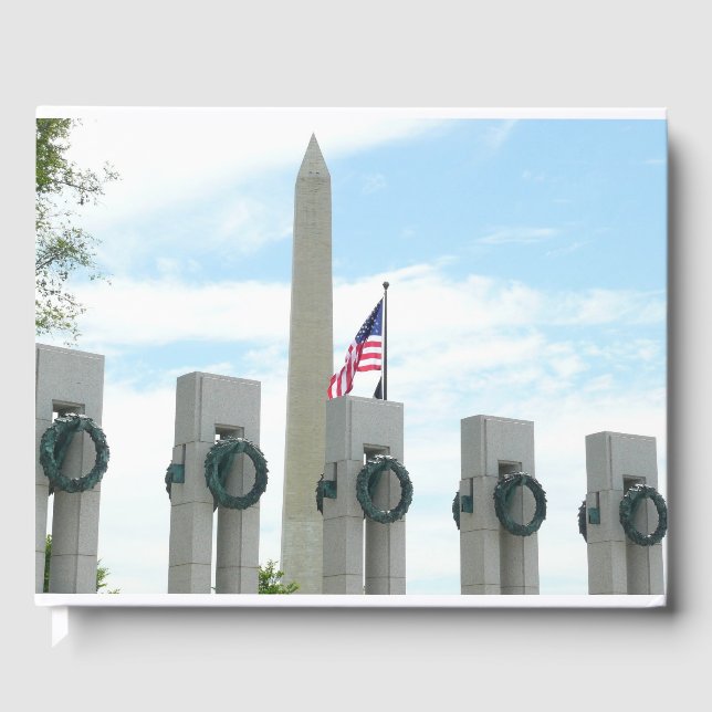 Washington Monument and WWII Memorial in DC Guest Book (Front)
