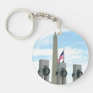 Washington Monument and WWII Memorial in DC Key Ring