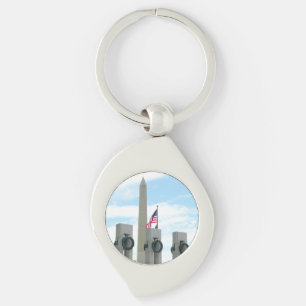Washington Monument and WWII Memorial in DC Key Ring