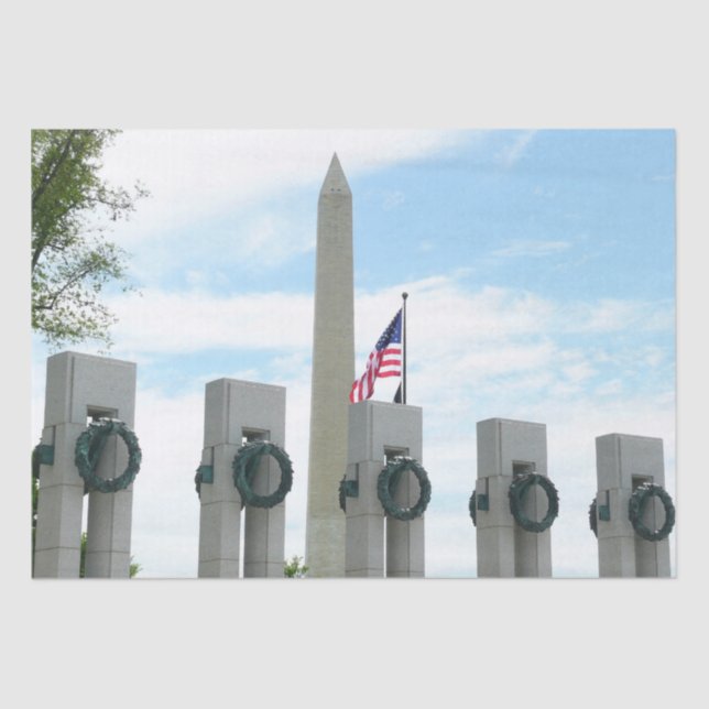 Washington Monument and WWII Memorial in DC Tissue Paper (Front)