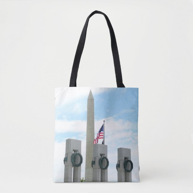 Washington Monument and WWII Memorial in DC Tote Bag (Front)