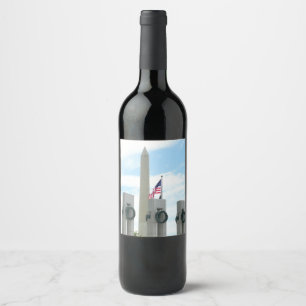 Washington Monument and WWII Memorial in DC Wine Label