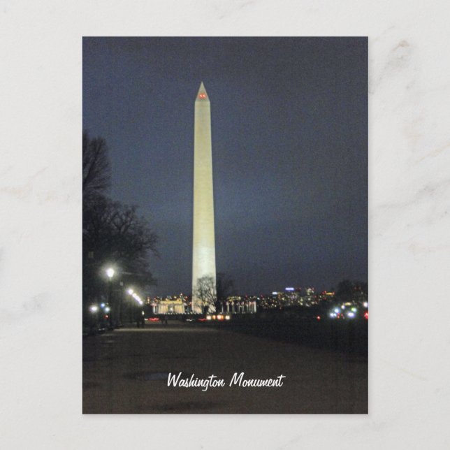 Washington Monument at Night 001 Postcard (Front)