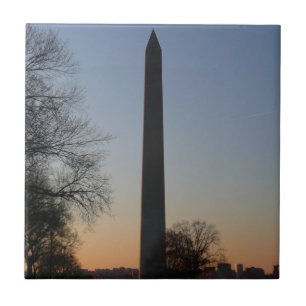Washington Monument at Sunset in DC Ceramic Tile