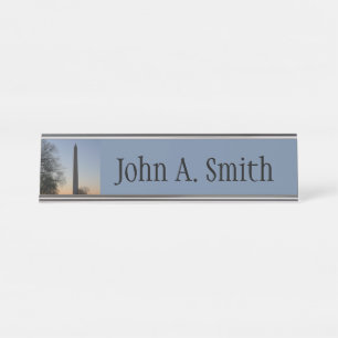 Washington Monument at Sunset in DC Desk Name Plate