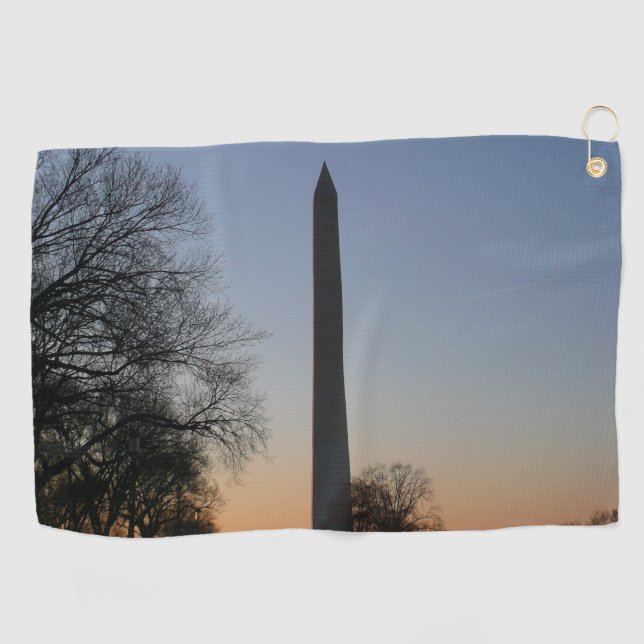 Washington Monument at Sunset in DC Golf Towel (Horizontal)